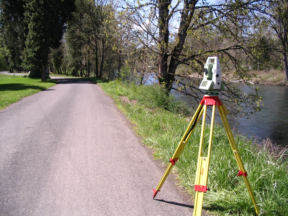 total station next to river