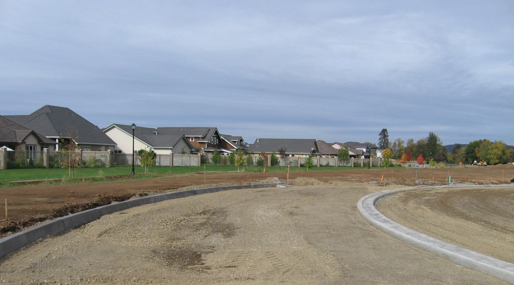 neighborhood roadway under construction